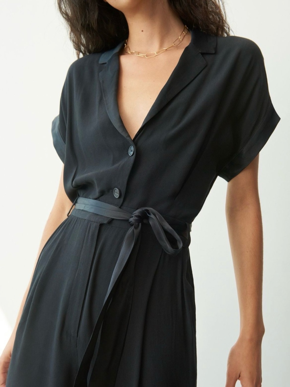 Maeve Anthropologie Rhodes Black Jumpsuit